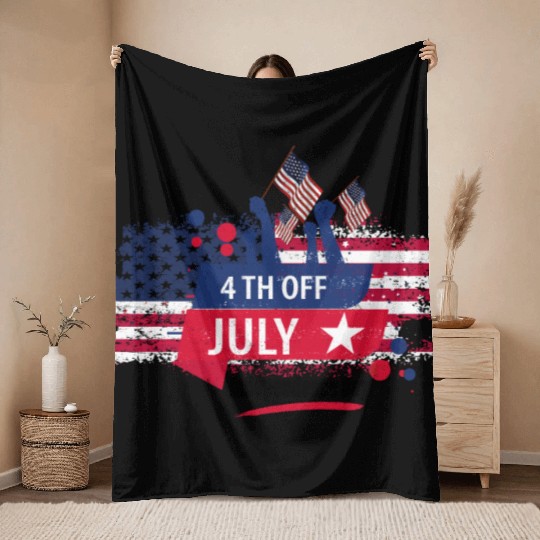 Independence Day, US Happy Independence Day 4th. Throw Blankets