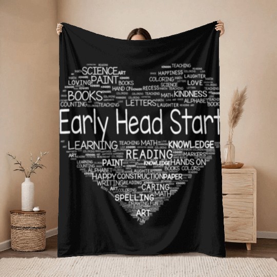Team Early Head Start Heart Back To School Funny Throw Blankets