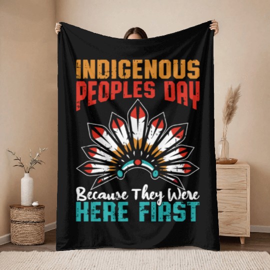 Anti Columbus Day Throw Blankets