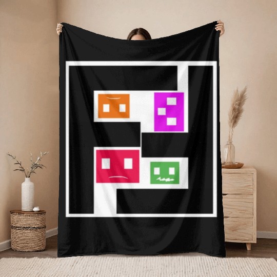 Geometric Cubes In Game - multi-sided cubes Throw Blankets