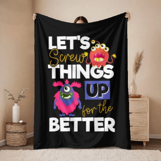 Monster Comic Little Sister Throw Blankets