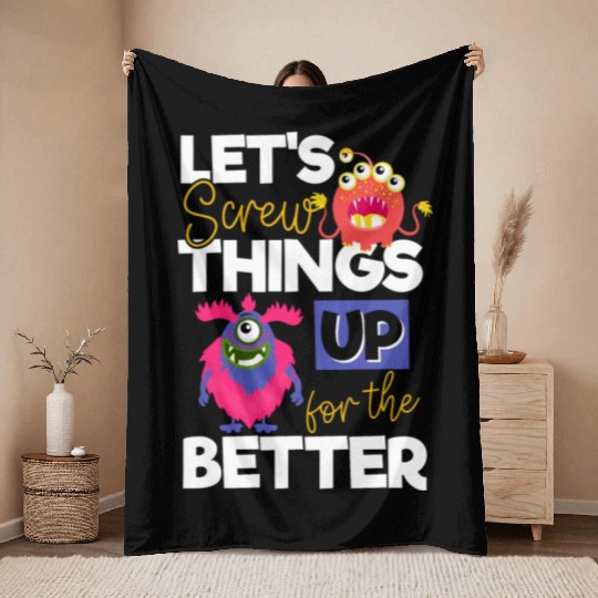 Monster Comic Little Sister Throw Blankets