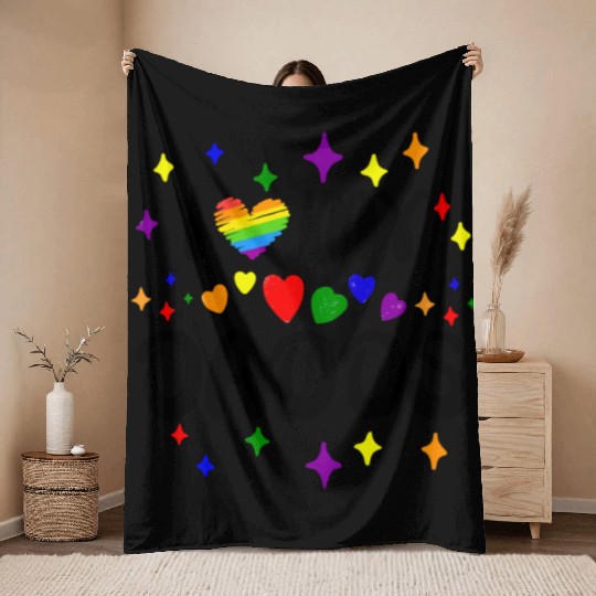 I Love My Dadds Matching Gay Pride LGBTQ Throw Blankets