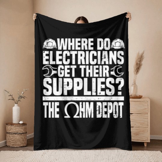 Electrician Electrical Engineer Lineman Throw Blankets