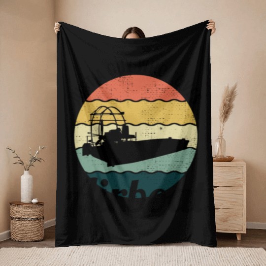 Airboat Fanboat Airboating Planeboat Swamp boat Throw Blankets