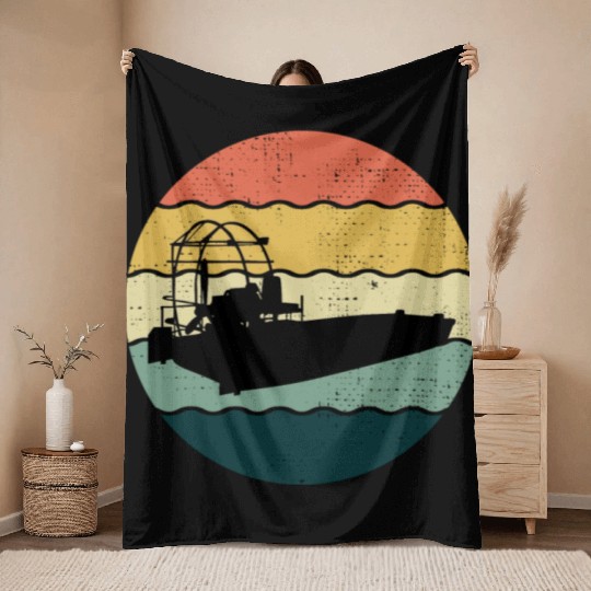Airboat Fanboat Airboating Planeboat Swamp boat Throw Blankets