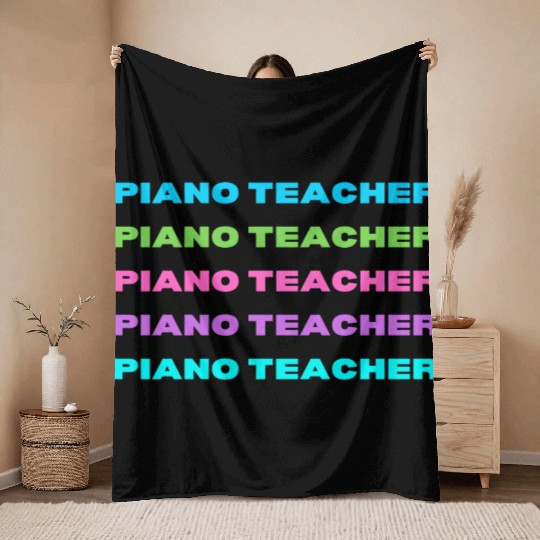 Piano Teacher Multi Color Throw Blankets