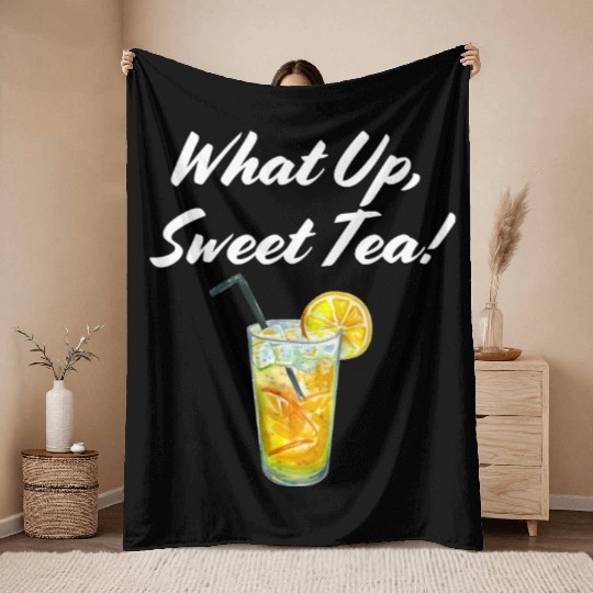 What up, Sweet Tea! White Throw Blankets