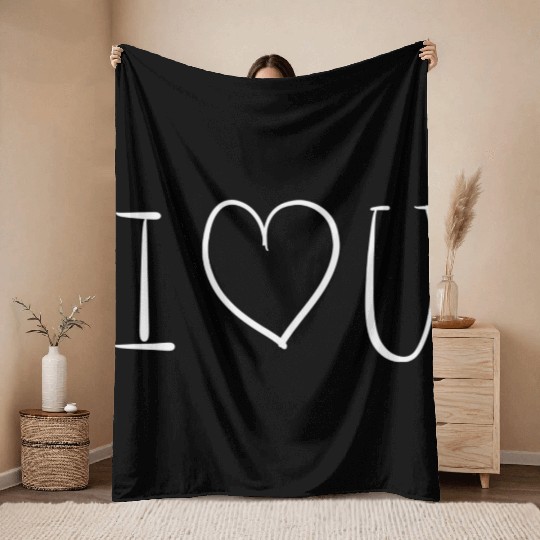 heart i love you text icon Throw Blankets