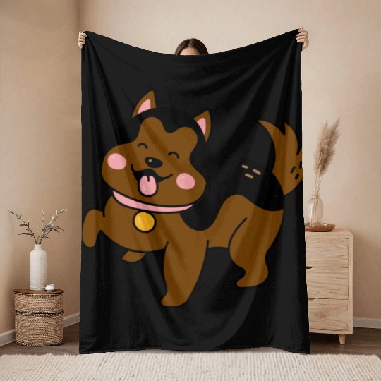 Cute Puppy Throw Blankets