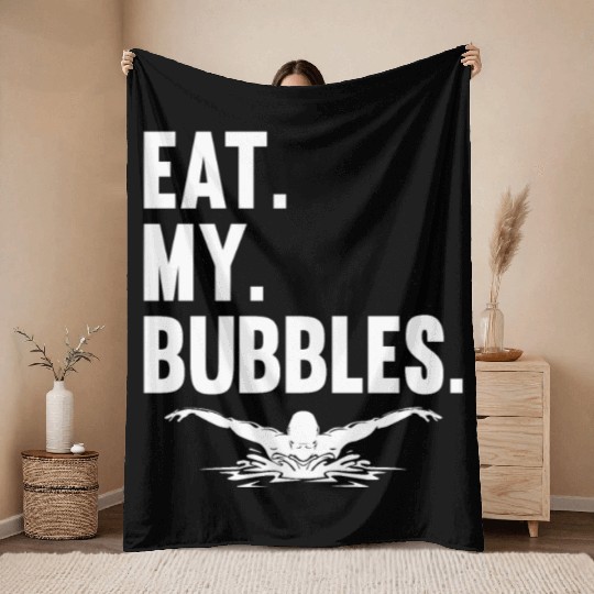 Swimming Swimmer Throw Blankets