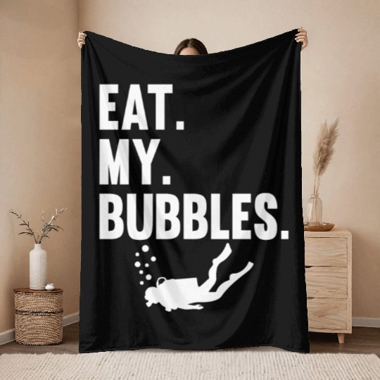 Scuba Diving Diver Throw Blankets