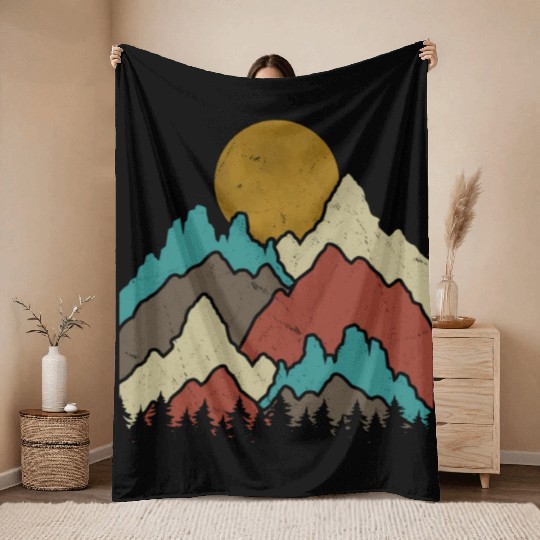 Mountains Landscape Outdoor Mountaineering Throw Blankets