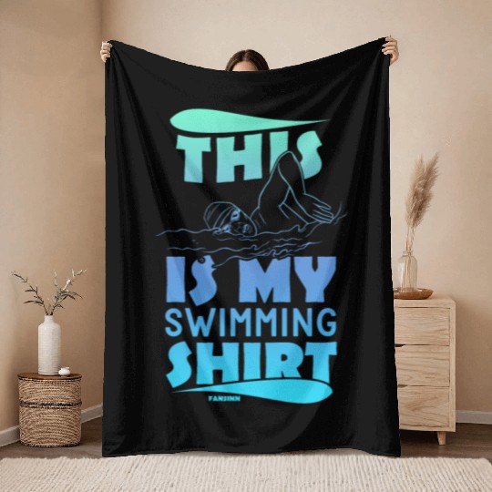 Swimming lifeguard swimming course outdoor pool gi Throw Blankets