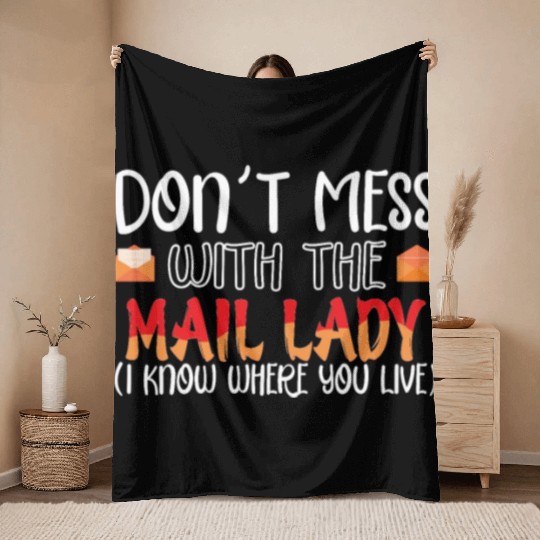 Postal Worker Mail Lady Mail Carrier Postal Throw Blankets