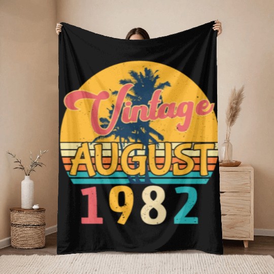 40th Birthday Of August 1982 Throw Blankets