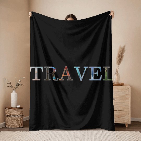 in love with travel, in all seasons Throw Blankets