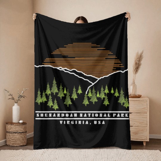 Shenandoah Valley Virginia US National Park Camp Throw Blankets
