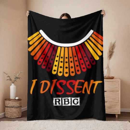 I dissent RBG Throw Blankets