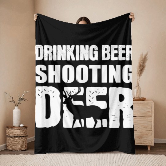 Drinking Beer Alcoholic Person Gift Throw Blankets