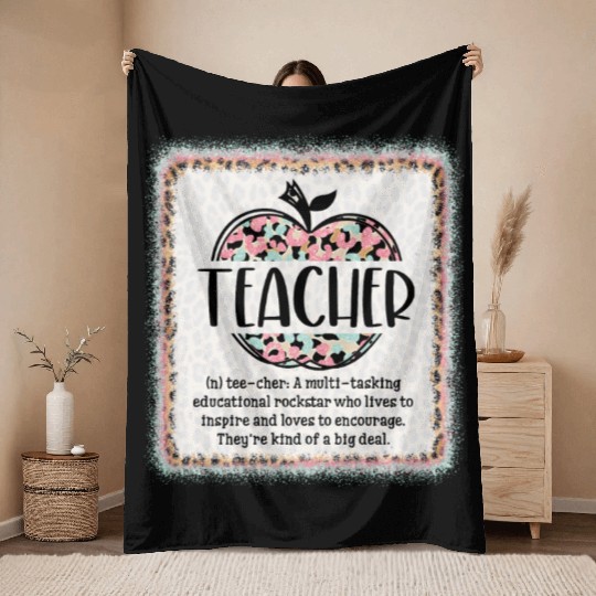 Teacher Life Back To School Teacher Apple Throw Blankets