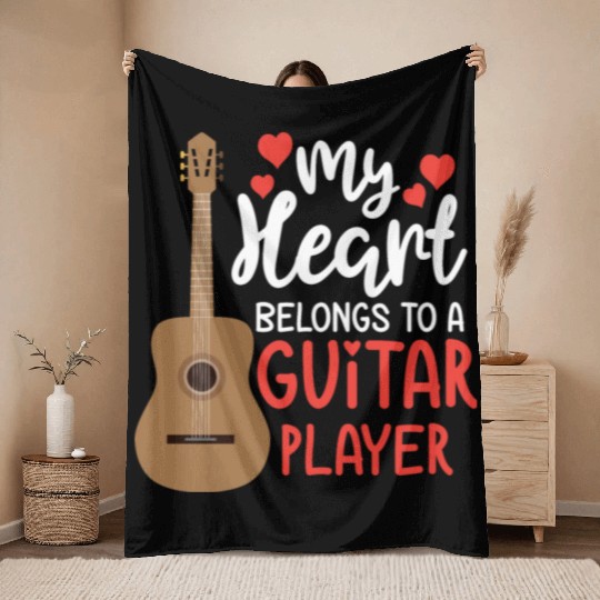 Guitar Player Clothing Musician Gift for Him Her Throw Blankets