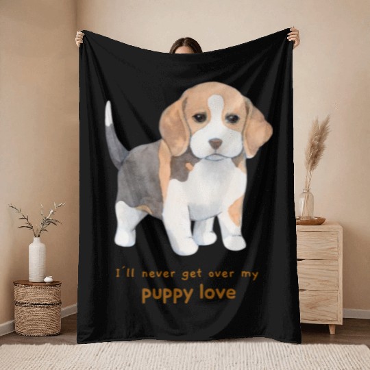 I'll Never Get over my Puppy Love. Adorable Beagle Throw Blankets