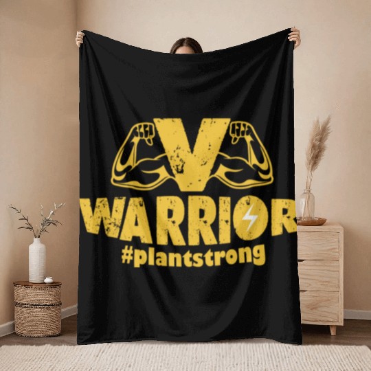 V Warriors vegans #plantstrong Throw Blankets