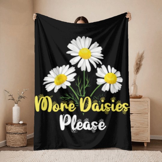 Daisy Garden Gardening Gardener Throw Blankets
