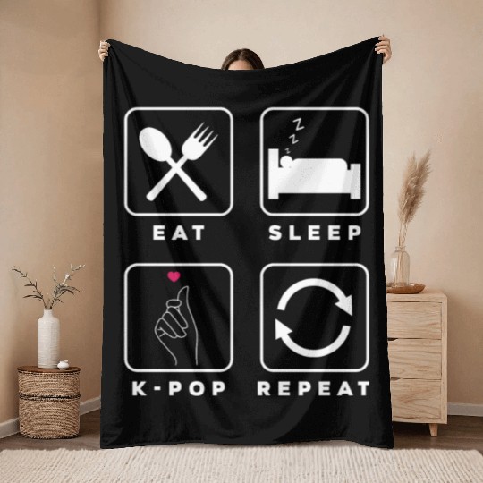 K-Pop K-Drama Korean Pop Music Throw Blankets