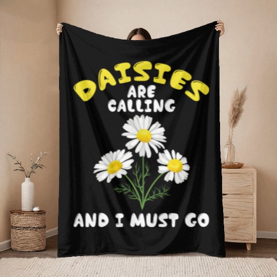 Daisy Garden Gardening Gardener Throw Blankets