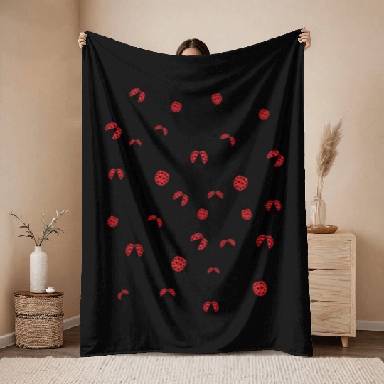 Ladybug or beetle Throw Blankets