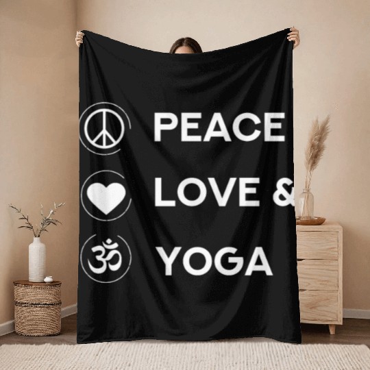 Relax Yoga Time Mandala Meditate Lover Love Yoga Throw Blankets