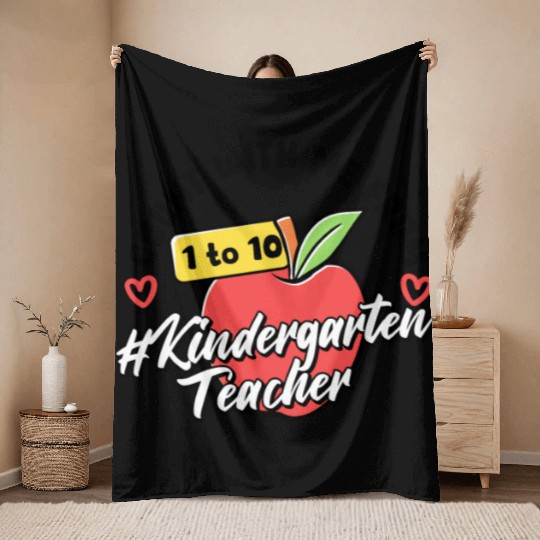 Kids Back To School Count With Me From One To Ten Throw Blankets