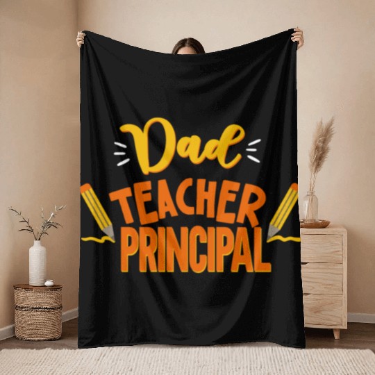 Dad Teacher Principal Homeschooling Homeschool Throw Blankets