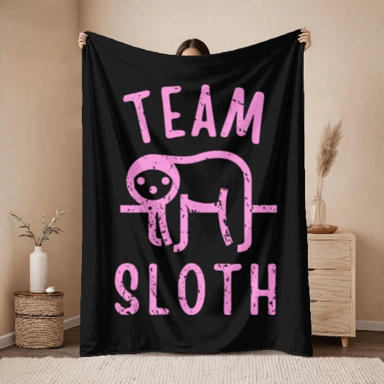 Team Sloth Throw Blankets