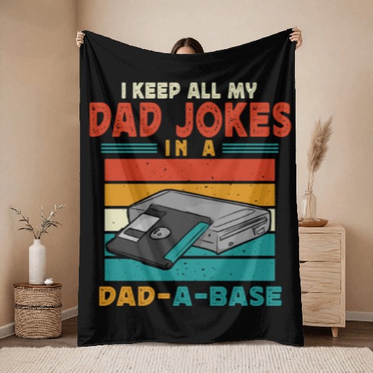 Dad Joke Data Scientist Pun Computer Science Papa Throw Blankets