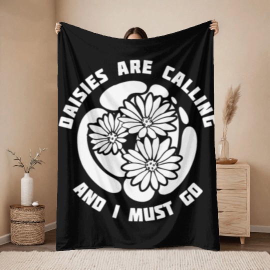 Daisy Garden Gardening Gardener Throw Blankets