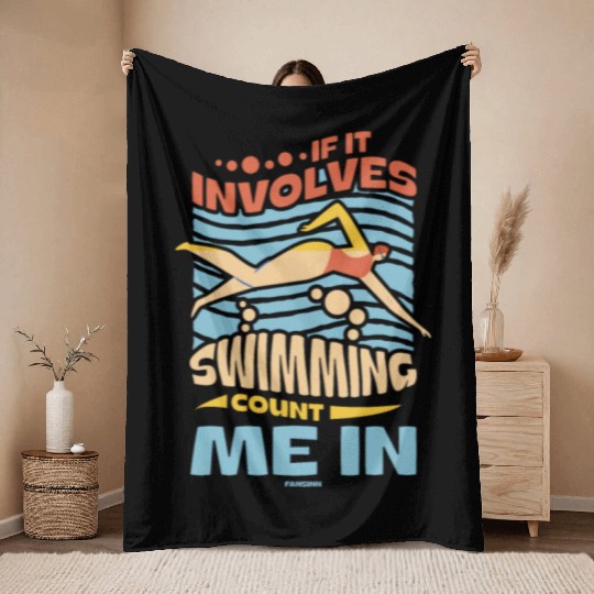 Swimming lifeguard swimming course outdoor pool gi Throw Blankets