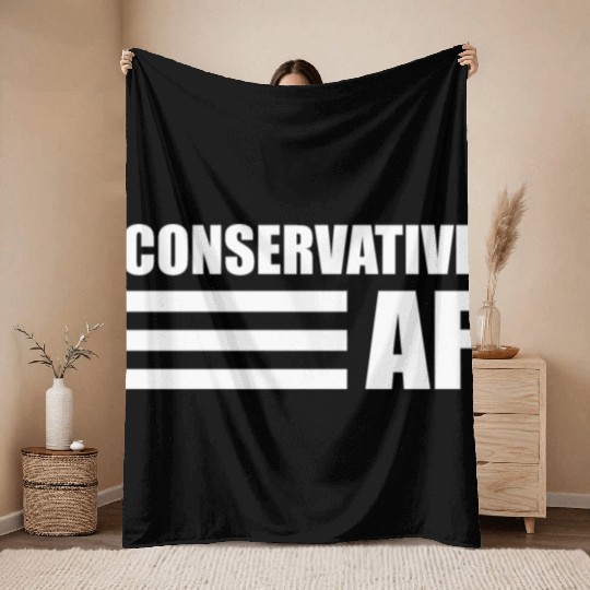CONSERVATIVE AF Republican Support Anti Liberal Throw Blankets