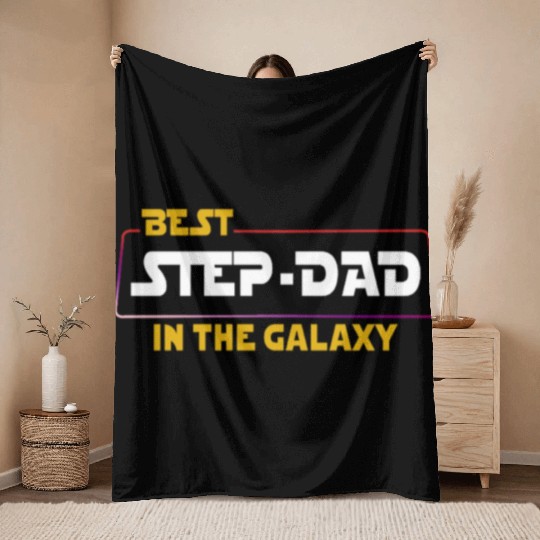 Best Step Dad In The Galaxy For Dark Throw Blankets