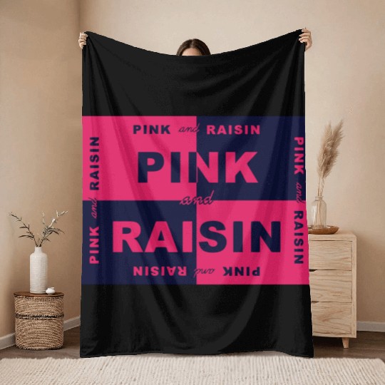 Pink and Raisin Design Throw Blankets