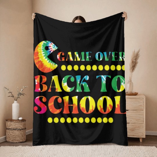 Game over back to school Throw Blankets
