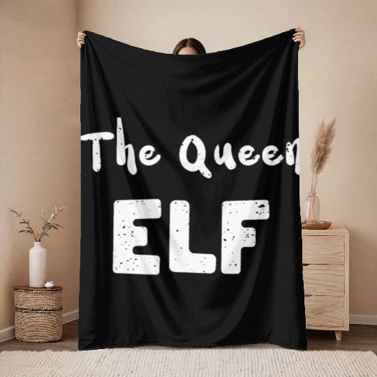 The Queen Elf - Christmas Elf Throw Blankets