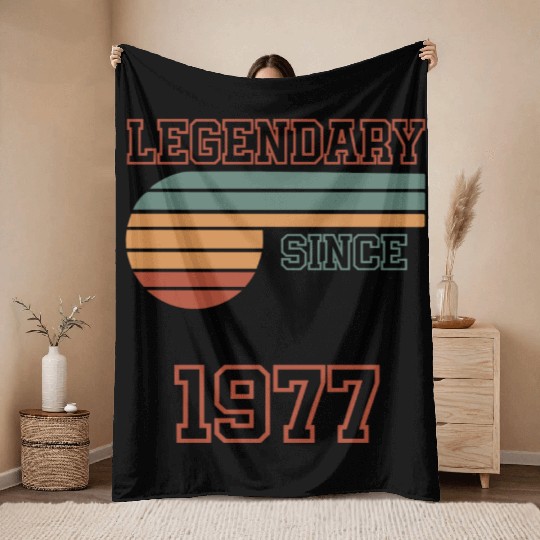 45th Birthday legendary since 1977 Throw Blankets
