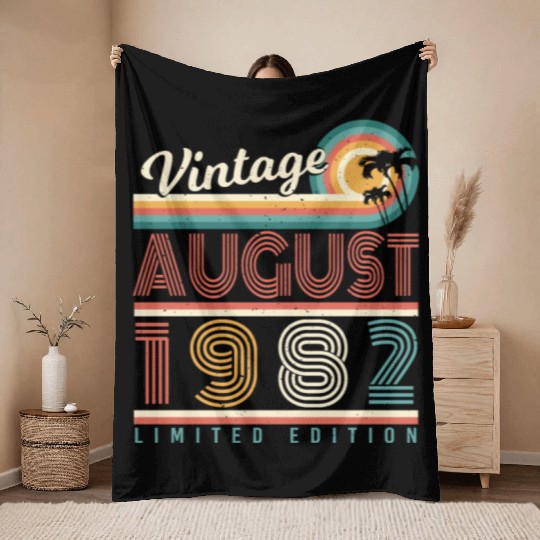 40th Birthday August 1982 Throw Blankets