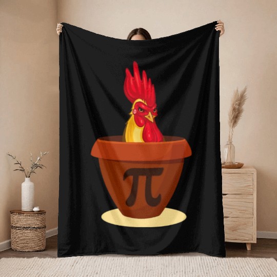 Funny Chicken Pot Pie Throw Blankets Chicken Pi day