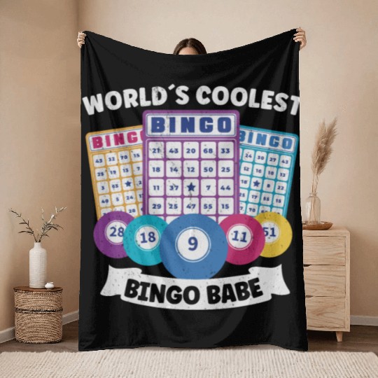Bingo Card Game Grandma Bingo Player Bingo Cards Throw Blankets