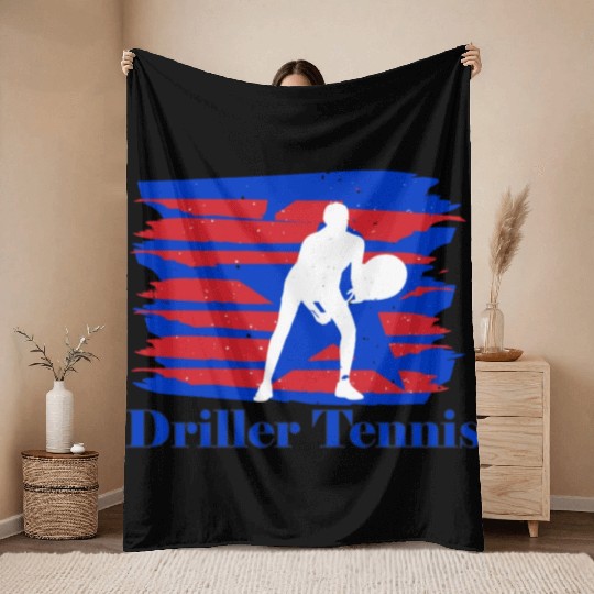 Driller Tennis American Flag Throw Blankets