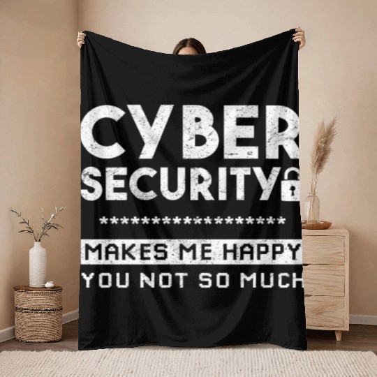 Cyber Security Hacker Data Protection Throw Blankets